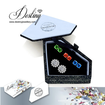 Destiny Jewellery Crystals From Swarovski Combination Flower Earrings